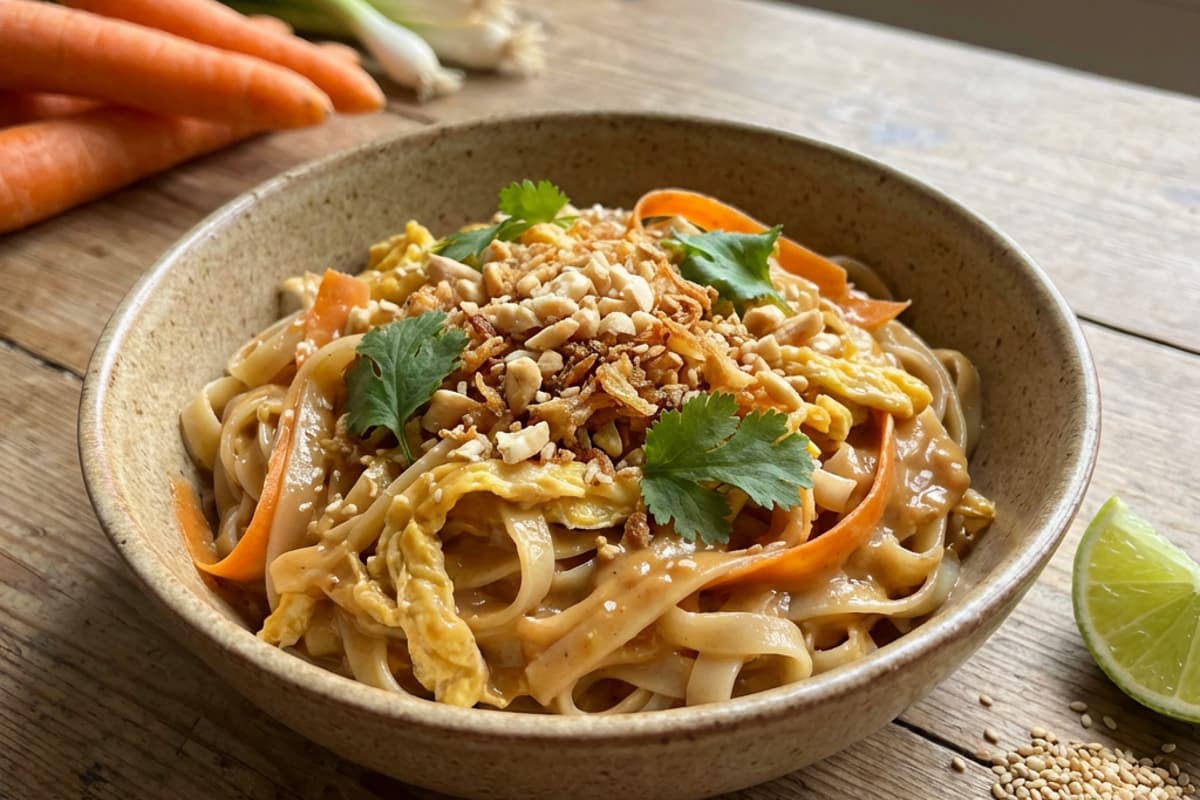 Asian Noodles with Peanut Sauce and Vegetables