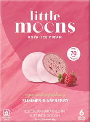LITTLE MOONS Mochi with raspberry ice cream