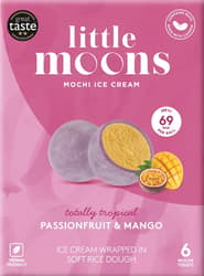 LITTLE MOONS Tropical Mochi with passion fruit & mango ice cream