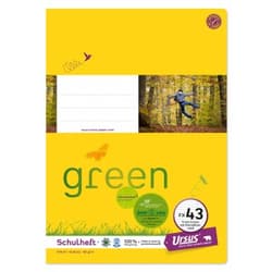 URSUS GREEN Heft FX43 A4 40 Blatt liniert mit Korrekturrand