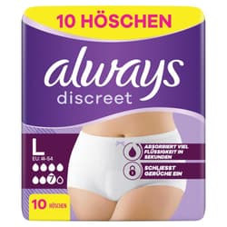 Always Discreet Incontinence Panties For Women, L