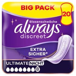Always Discreet Incontinence Pads For Women Ultimate Night