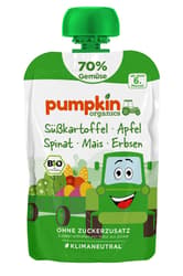 Pumpkin Organics - Bio Gemüse-Quetschie Süßkartoffel, Apfel, Spinat, Mais, Erbsen