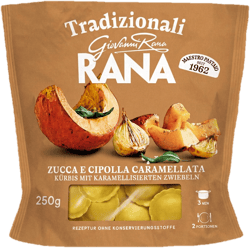 Rana Ravioli Kürbis mit karamellisierten Zwiebeln