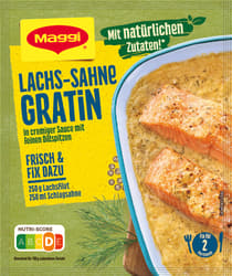 Maggi Fix für Lachs Sahne Gratin