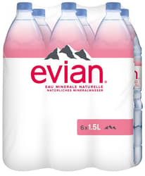 Evian natürliches Mineralwasser PET 6x1,5l (EinwegPFAND)