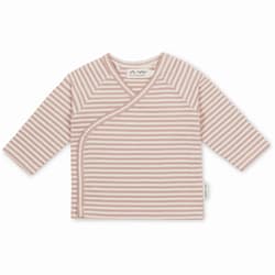 Herr und Frau Klein Flora organic jersey wrap jacket powder pink striped 0-3M