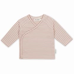 Herr und Frau Klein Flora organic jersey wrap jacket powder pink striped 3-6M