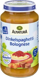 Alnatura BIO vegetable preparation with wholemeal spelt noodles and beef.