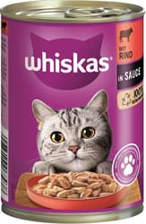 Whiskas tin with beef and liver in sauce 1+