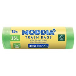 Moddia Müllbeutel grün mit Zugband,  mit Duft, 35 Liter