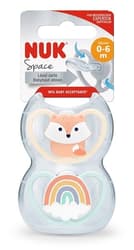 NUK Space Silikon-Schnuller, 0-6 Monate, beige & mint 