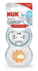 NUK Space Silikon-Schnuller, 6-18 Monate, grün & beige  