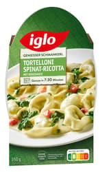 Iglo Tortelloni Spinat-Ricotta mit Käsesauce (tiefgekühlt)