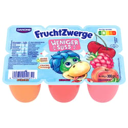 Danone FruchtZwerge weniger Süß Pfirsich, Kirsche, Himbeere 6x50g