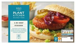 Marks & Spencer Plant Kitchen 4 No Beef Burgers (tiefgekühlt)