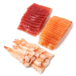 OCEANS Sushi Set 3 (salmon sashimi slices, tuna sashimi slices, ebi shrimp)