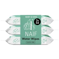Naïf Care Plastikfreie Feuchttücher Wasserbasis für Baby & Kind, 3er Pack