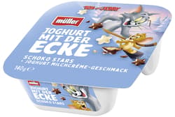 Müller Joghurt mit der Ecke Tom & Jerry Schoko Sterne