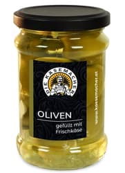 Die Käsemacher Oliven gefüllt mit Frischkäse