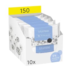 LILLYDOO wet wipes with 99% water, 10x15 pieces