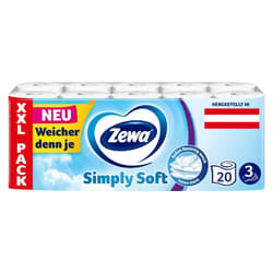 Zewa Simply Soft Pure White, 20x150 sheets, 3-ply
