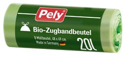 Pely® BIO drawstring bags, 20 litres, 8 pieces