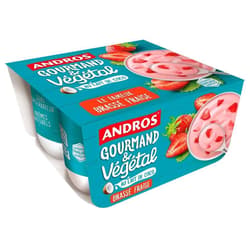 Andros Vegan Fruchtjoghurt Erdbeere VEGAN 4x100g