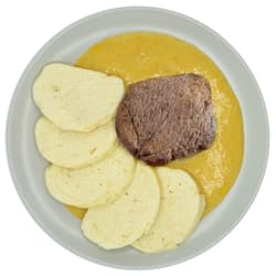 Pappudia Rinderbraten mit Knödel