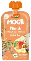 Mogli BIO Quetschie Pfirsich,Apfel,Banane,Maracuja&Hafer, ab 1 Jahr
