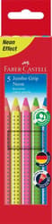 Faber-Castell Buntstift Jumbo Grip Neon 5er-Etui