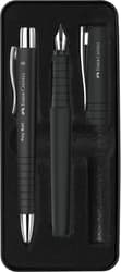 Faber-Castell Set Poly Ball Pen schwarz Füller+KS