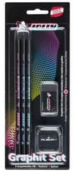JOLLY Graphitstifte-Set Next Generation 3 Stück inkl. Radierer und Spitzer