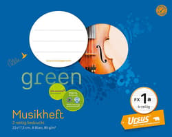 URSUS Musikheft 1a 22 x 17,5 cm 8 Blatt Notenlineatur 6-zeilig