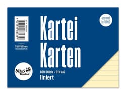 URSUS Style Karteikarten DIN A6 quer 100 Stück liniert gelb