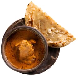 Butter Chicken with Naan Bread by Mahavir Kanswal
