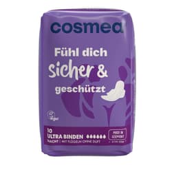 Cosmea Comfort Plus Ultra Sanitary Pads, VEGAN, Odour Protection, Night with wings