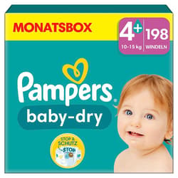 Pampers Baby Dry Gr.4+ Maxi Plus 10-15kg MonatsBox