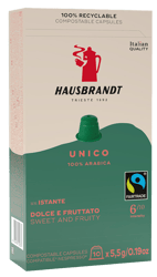 Hausbrandt Unico Fairtrade Capsules – Nespresso compatible