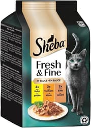 SHEBA® Fresh & Fine Multipack portion pouches Chicken, turkey & duck in sauce