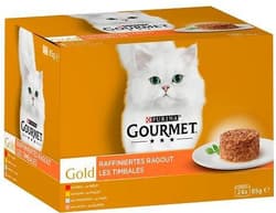 GOURMET GOLD 24er Raffiniertes Ragout (Huhn, Rind, Thunfisch, Lachs)