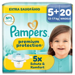 Pampers Premium Protection Diapers Size 5+ Junior Plus 12-17kg Single Pack 20 pcs