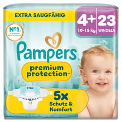 Pampers Premium Protection Windeln Gr. 4+ Maxi Plus 10-15kg Single Pack 23 St