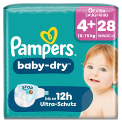 Pampers Baby Dry Windeln Gr. 4+ Maxi Plus 10-15kg Single Pack 28 St