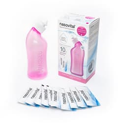 Nasovital Set rosa - Nasendusche + 10 Säckchen für Erwachsene 