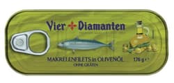 Vier Diamanten Makrelenfilets in Olivenöl