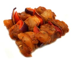 Wech Hendl Spieße mit Paprika und Zwiebel