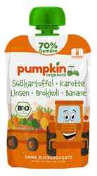 Pumpkin Organics BIO Quetschie Süßkartoffel, Karotte, Linsen, Brokkoli, Banane