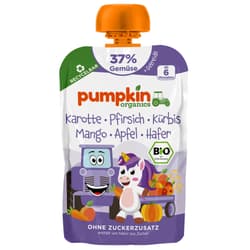 Pumpkin Organics BIO Quetschie Karotte, Pfirsich, Kürbis, Mango, Apfel, Hafer