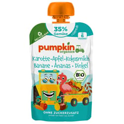 Pumpkin Organics BIO Quetschie: Karotte, Apfel, Kokosmilch, Banane, Ananas, Dinkel